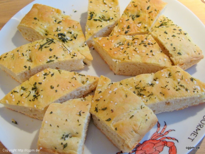 Focaccia  mit Kräuter-Frischkäse