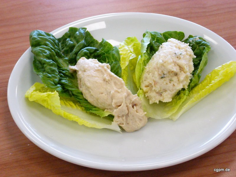 Thunfisch Mousse auf Blattsalat