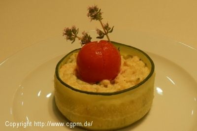 Couscous-Salat  im Gurkenmantel