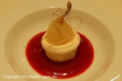 Chili-Birnchen mit Mascarpone-Basilikum-Creme