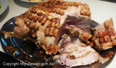 Schweineschinken mit Kruste, gebacken