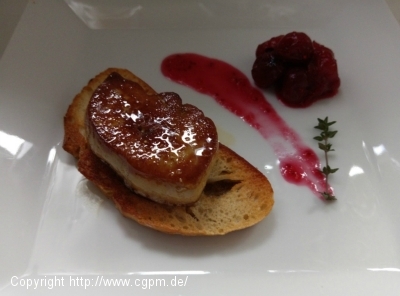 Entenleber gebraten mit Sauce-Cranberry