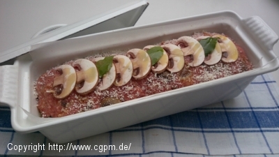 Fleischterrine mit Champignons