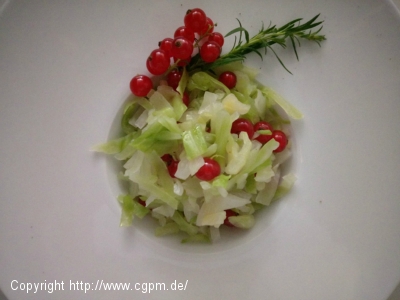 Der Sommersalat von jungem Weißkraut