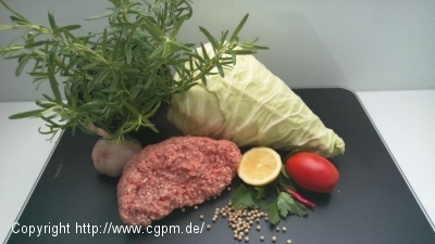 Spitzkohl Rouladen mit Lamm Hackfleisch Füllung