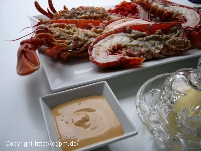 Hummer, gekocht, mit Coctailsauce