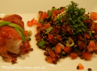 Linsen Salat, lauwarm