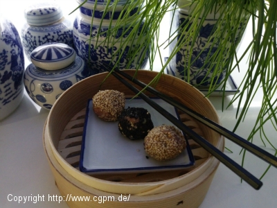 DIM SUM Geflügelbällchen im Sesammantel